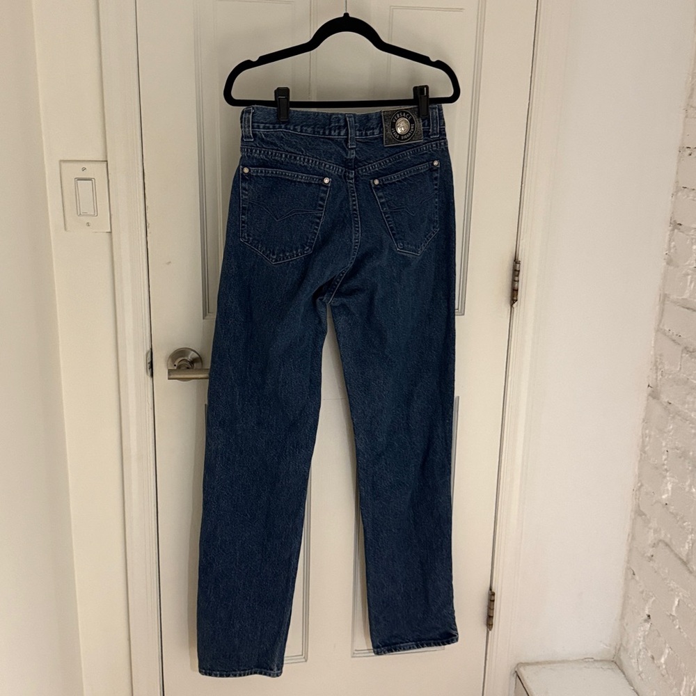 Versace Dark Blue Button-Fly Jeans